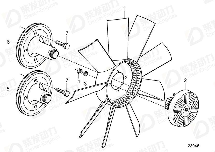 VOLVO Pulley, Adapter 20917837 Drawing